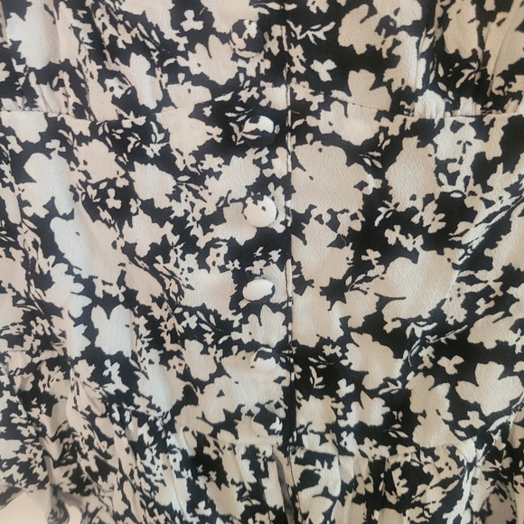 Dynamite Peplum Black and White Summer Top with back cutout - Picture 4 of 6